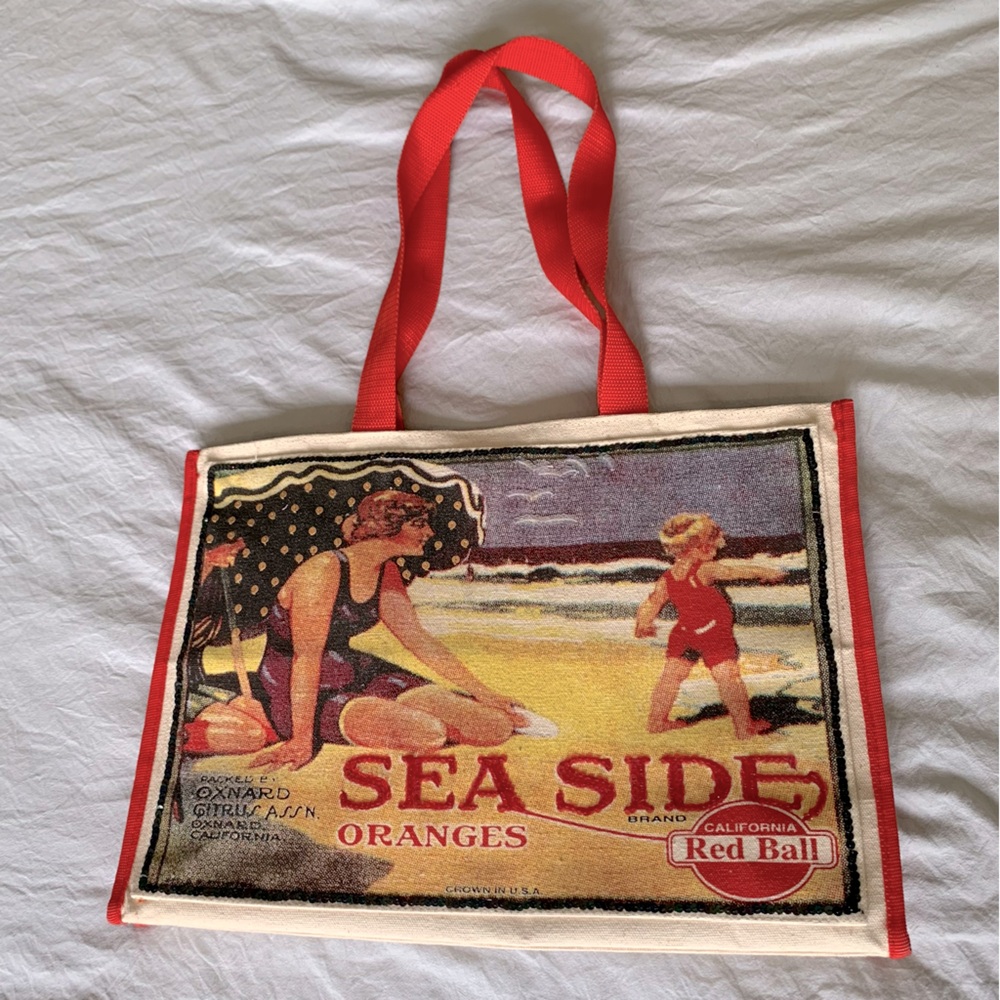 Vintage Look Shoulder Bag.  Sequence Detail.  Velcro tab closure.